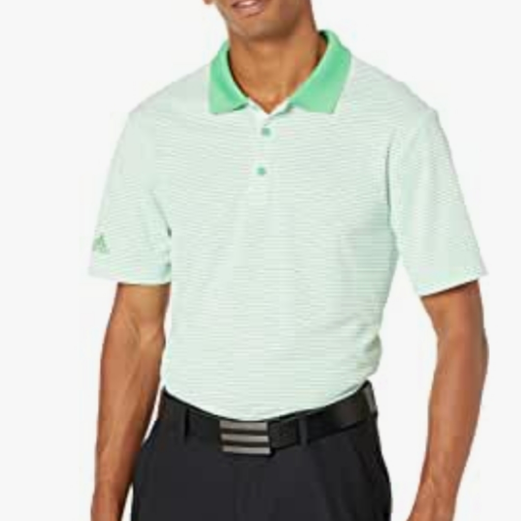 Adidas Mens 2 Color Club Merchant Green Golf Polo Shirt